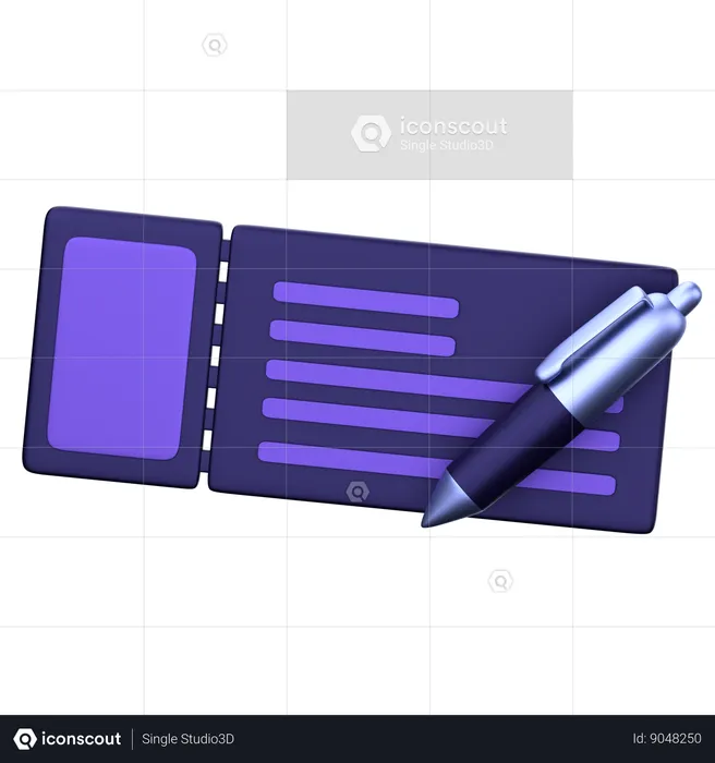 Carnet de chèque  3D Icon