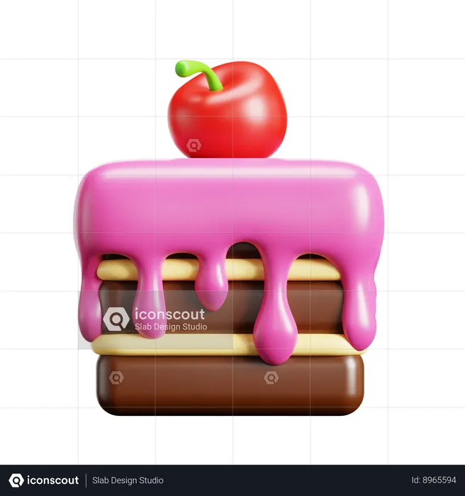 Cherry Cake  3D Icon