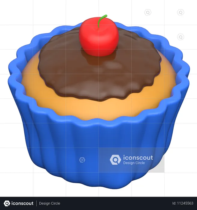 チェリーカップケーキ  3D Icon