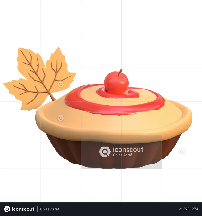 Cherry Pie Cake  3D Icon