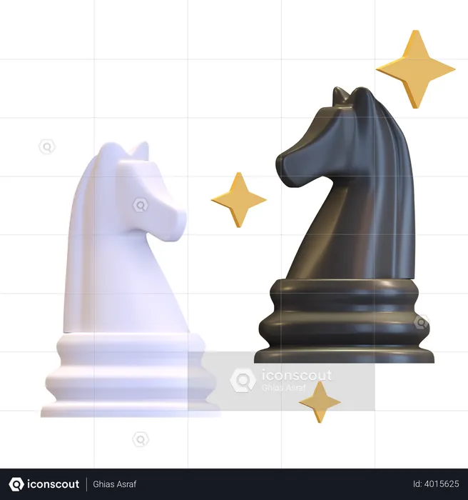 Chess game  3D Illustration