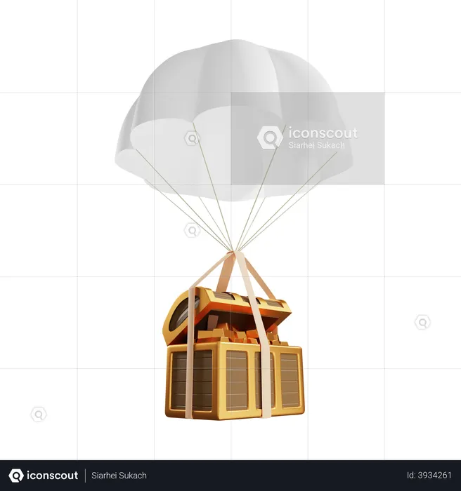 Chest airdrop  3D Illustration