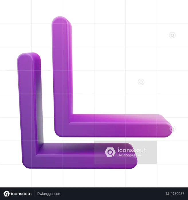 Chevron Bottom Left Arrow  3D Icon