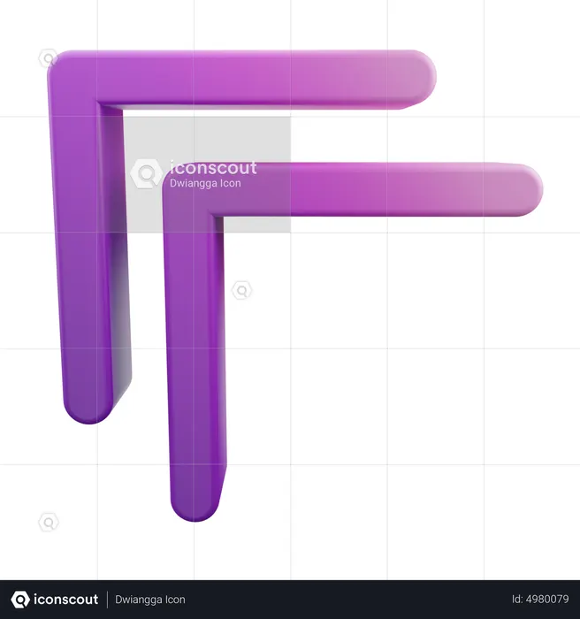 Chevron Double Up Left Arrow  3D Icon