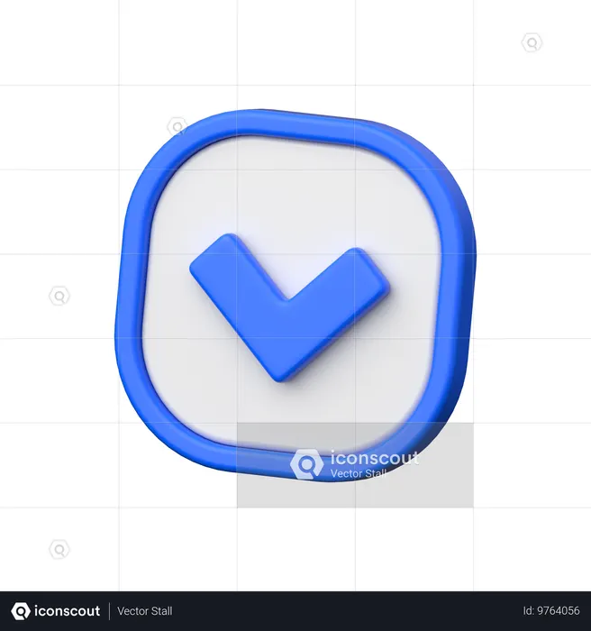 Chevron para baixo  3D Icon