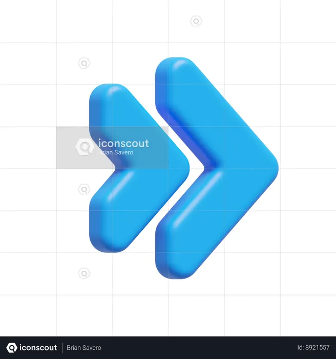 Flèche chevronnée  3D Icon