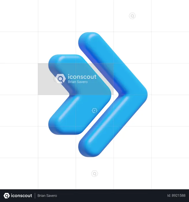 Flèche chevronnée  3D Icon