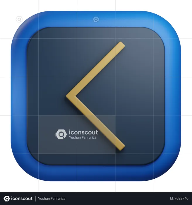 Chevron Left Arrow  3D Icon