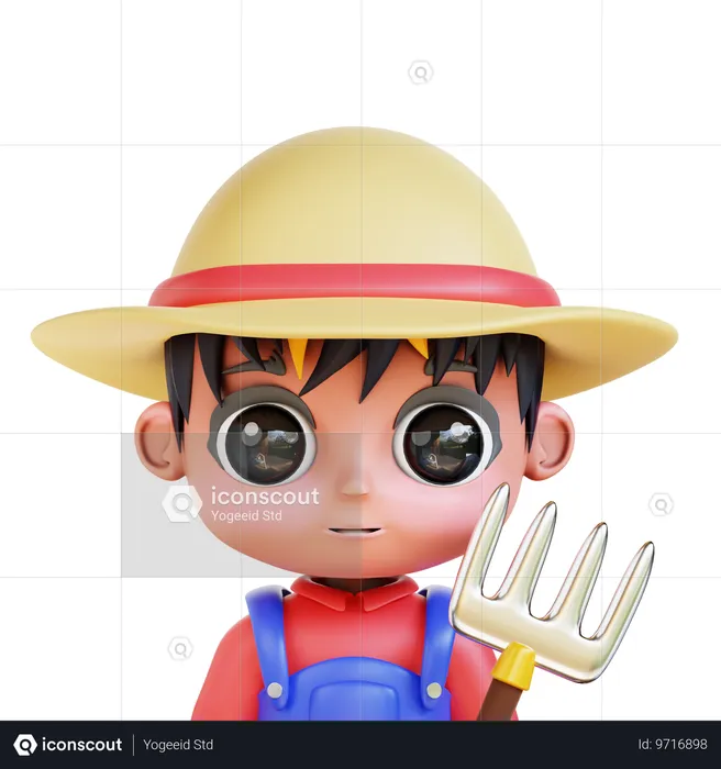 Fazendeiro Chibi  3D Icon