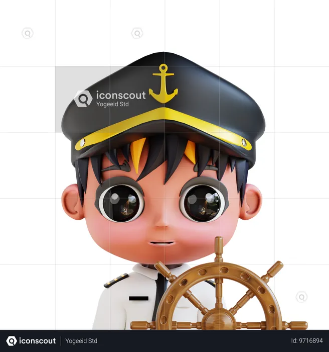 Chibi Captain  3D Icon