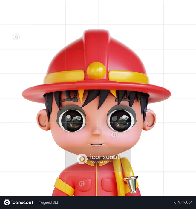 Chibi Fire Fighter  3D Icon