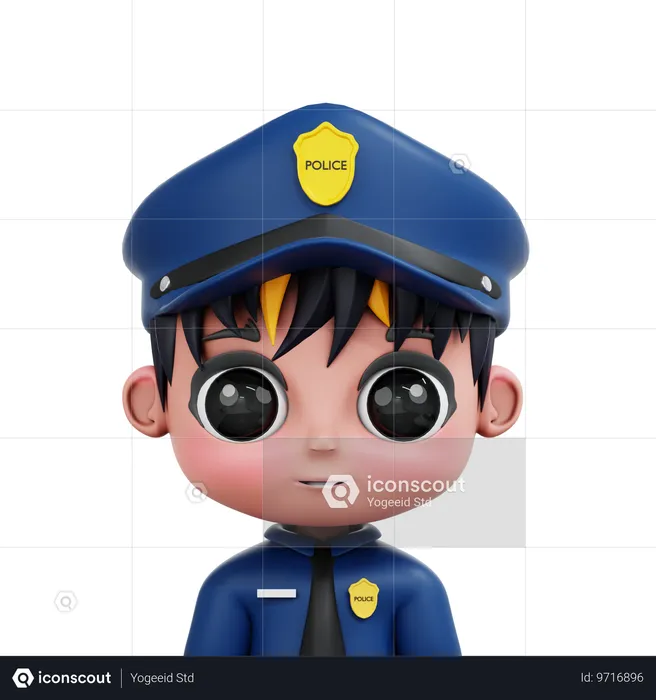 Chibi Police  3D Icon