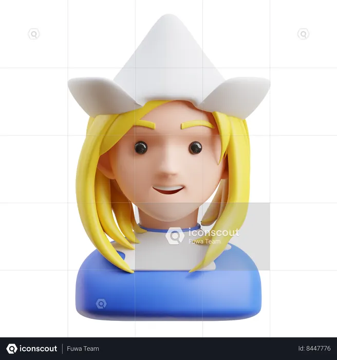 Chica con gorra  3D Icon
