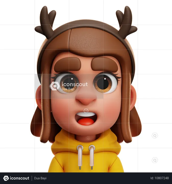 CHICA CON SUDADERA AMARILLA  3D Icon