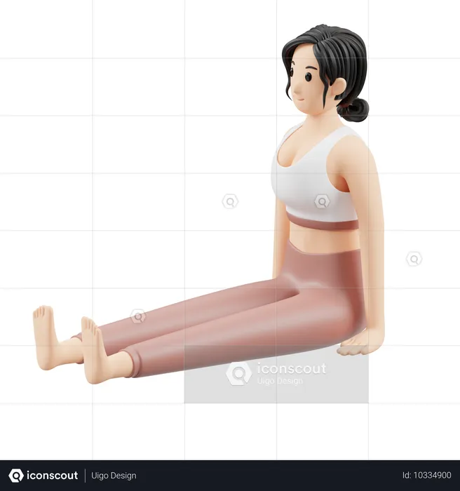 Chica de yoga haciendo yoga  3D Illustration