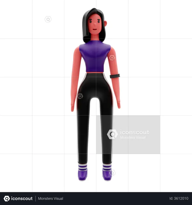 Mujer de gimnasio  3D Icon