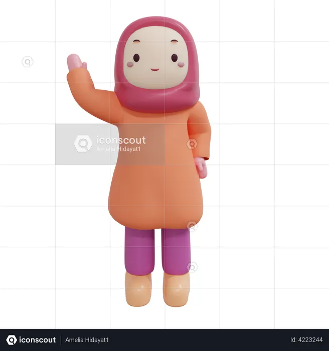 Chica musulmana  3D Icon