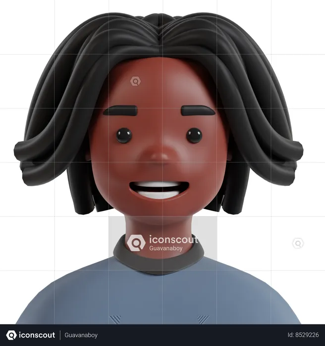 Chica negro  3D Icon