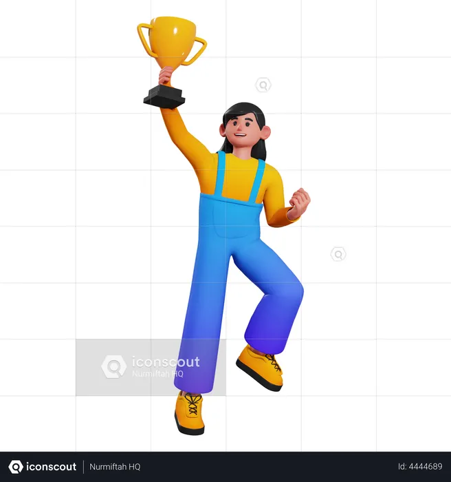 Chica Trofeo  3D Illustration