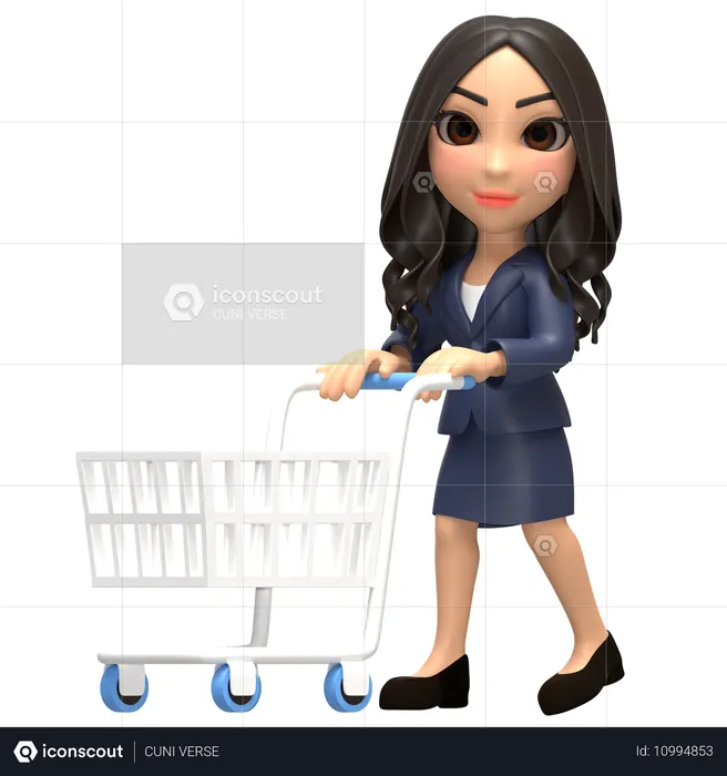 Chicas de negocios en un día de compras  3D Illustration