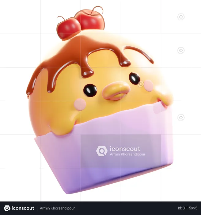 Chick Cupcakes  3D Icon