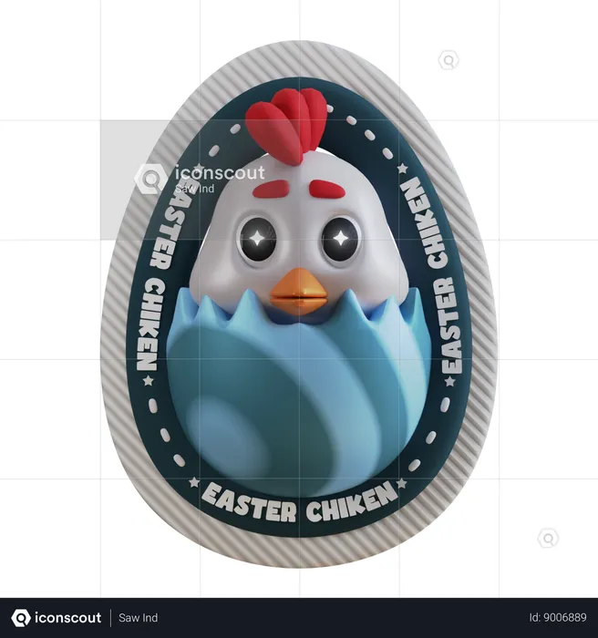 Chicken Easter egg  3D Icon