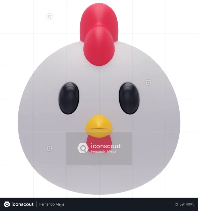 Chicken Emoji 3D Icon