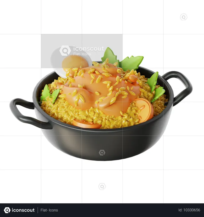 치킨 비리야니  3D Icon