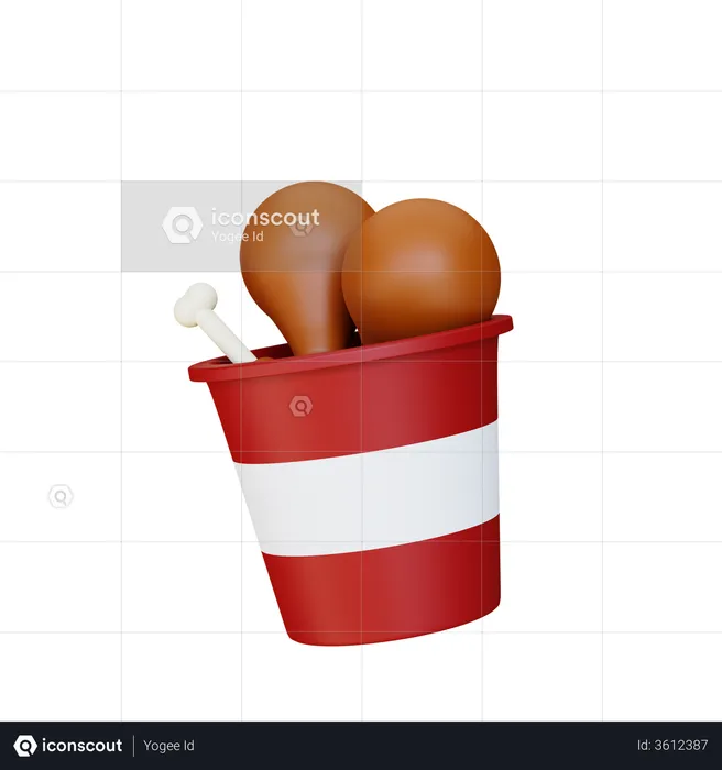 Chicken Box  3D Illustration