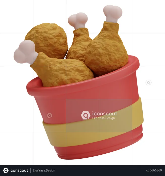 Chicken Bucket  3D Icon