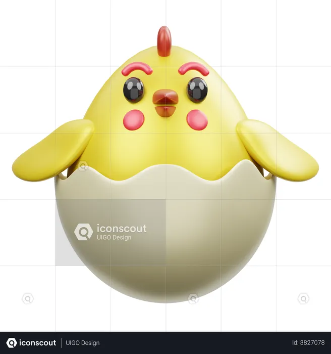Chicken Egg Emoji 3D Illustration