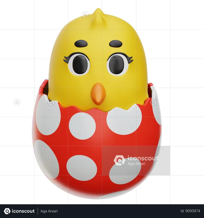 Chicken Hatching Egg  3D Icon