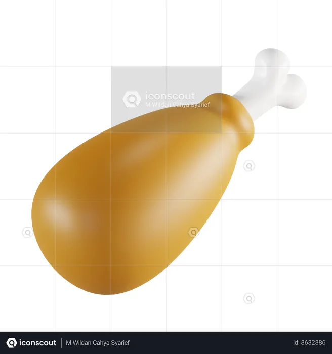 Chicken Leg  3D Illustration