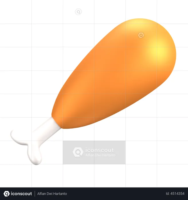 Chicken Leg  3D Illustration