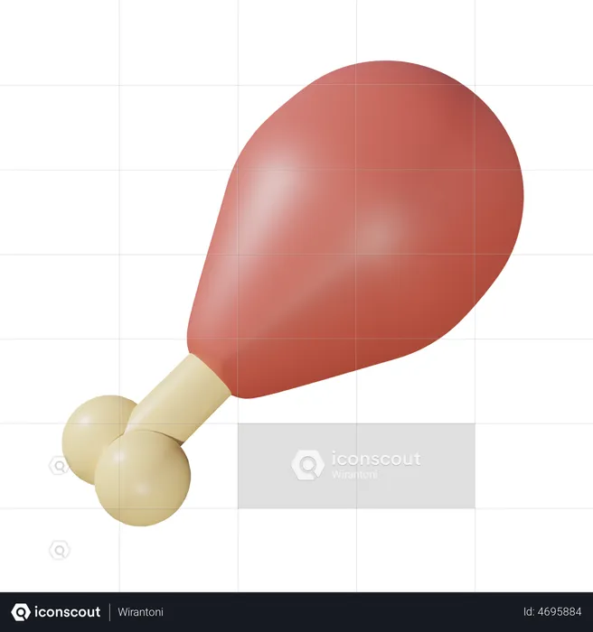 Chicken Leg  3D Illustration