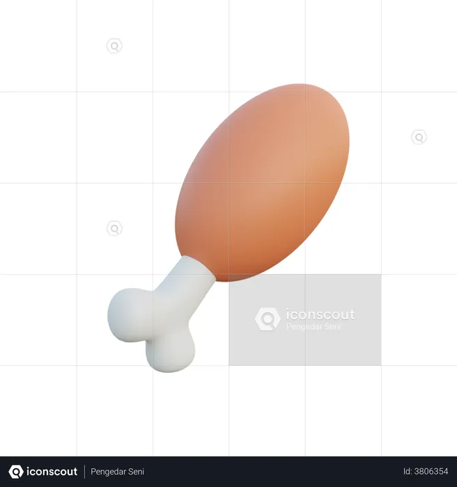 Chicken Leg  3D Illustration
