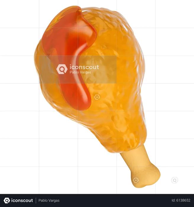 Chicken Leg Piece  3D Icon