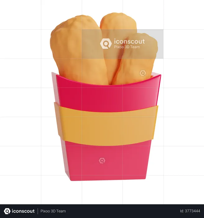 Chicken Nugget  3D Illustration