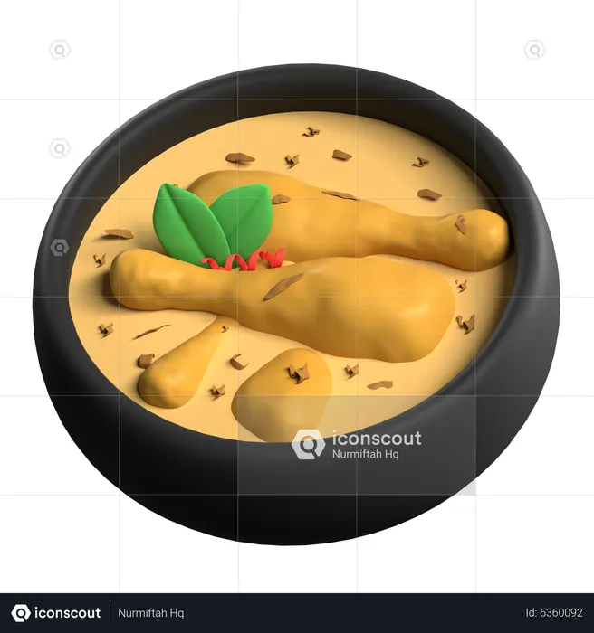Chicken Opor  3D Icon