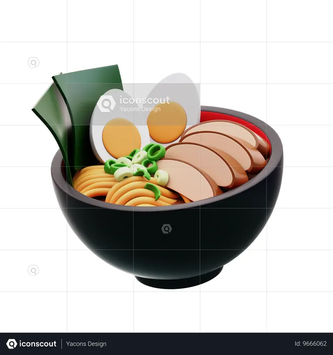 치킨 라면  3D Icon