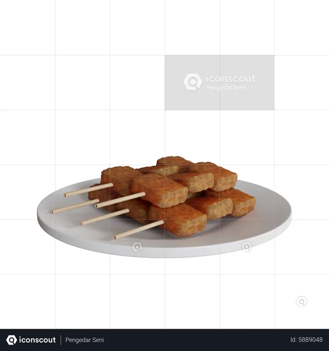 Chicken Satay  3D Icon