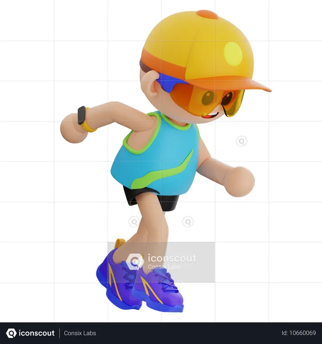 Chico deportista corriendo  3D Icon