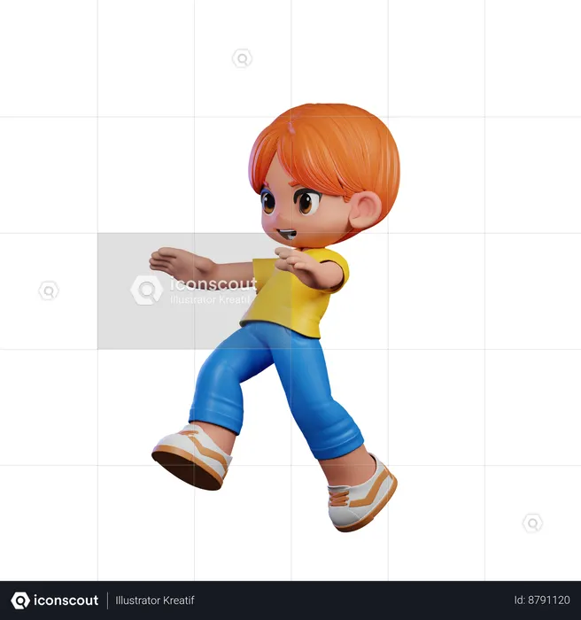 Chico lindo dando pose de salto  3D Icon