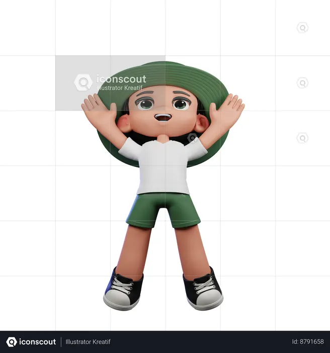 Chico lindo dando pose de salto  3D Icon