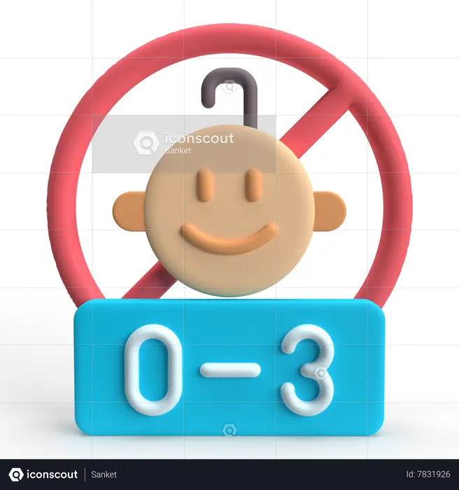 Children Age Limit  3D Icon