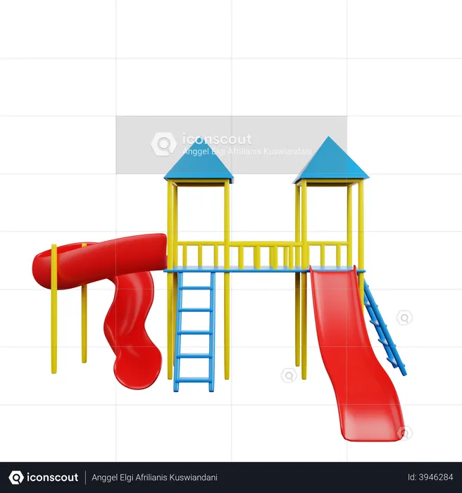 Children Slide  3D Illustration