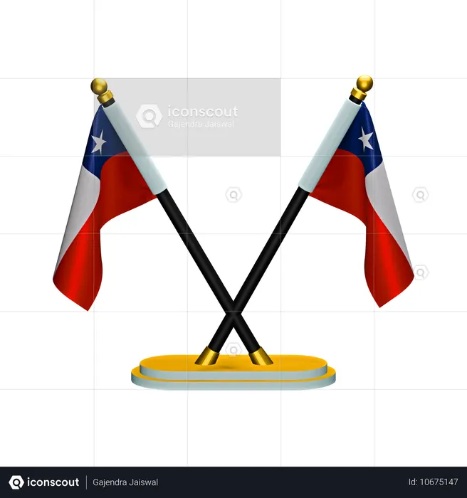 Chile Flag Flag 3D Icon