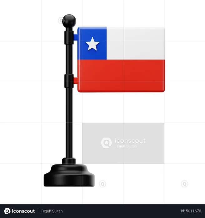 Chile Flag Flag 3D Icon