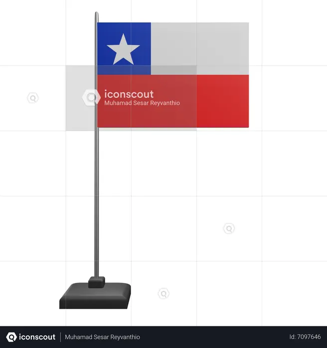 Chile Flag Flag 3D Icon