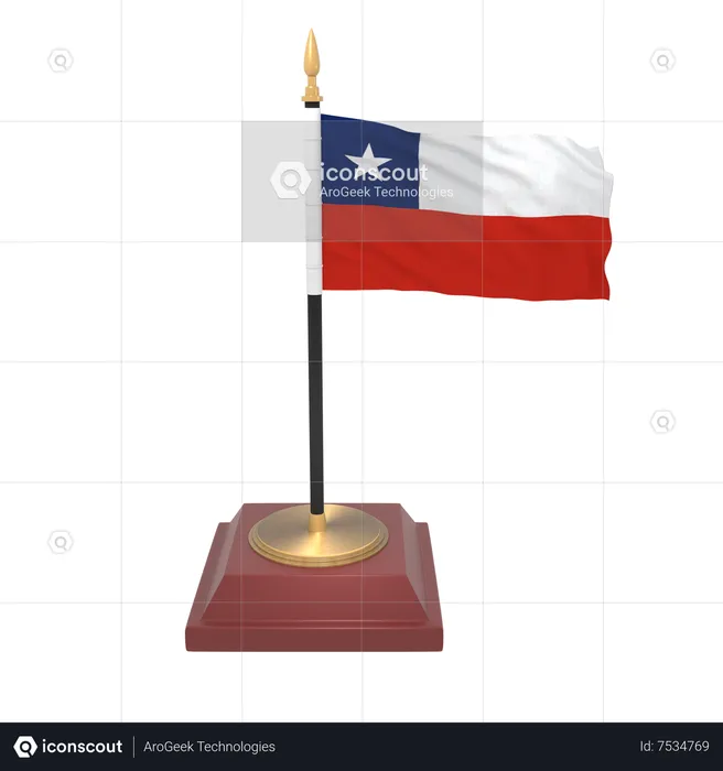 Chile flag Flag 3D Icon